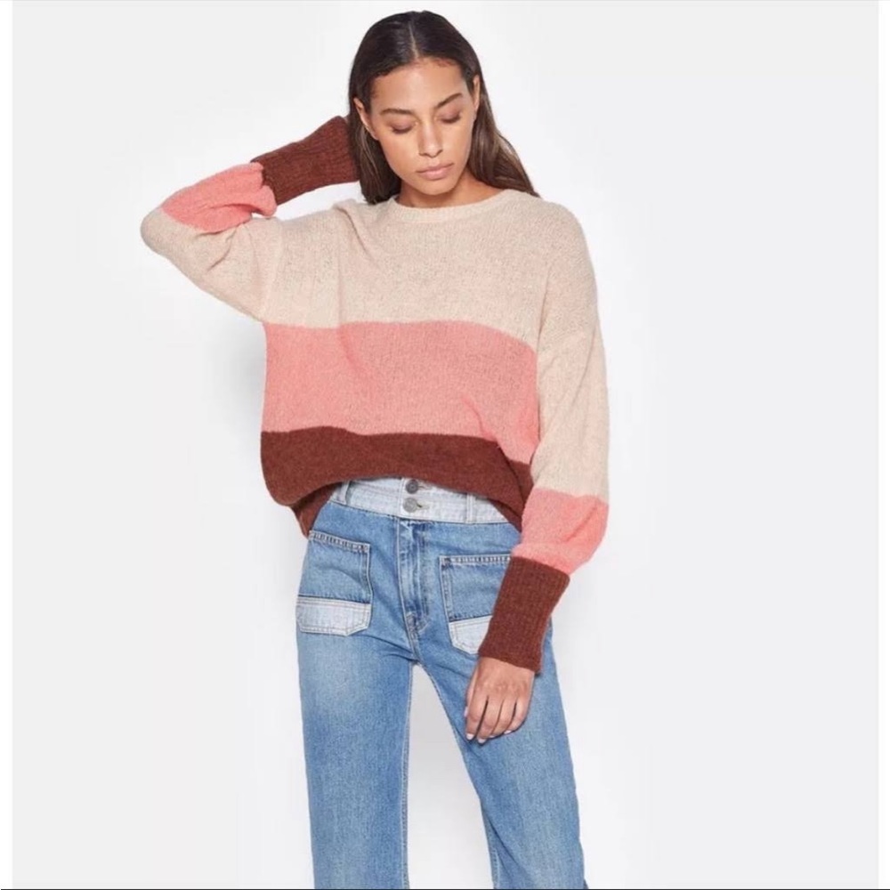 Joie pink color block sweater